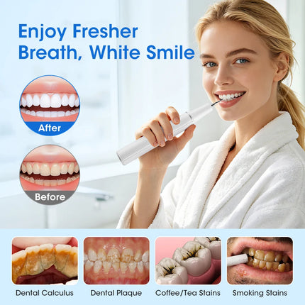 Ultrasonic Dental Scaler 5 Modes Plaque Tartar Remover for Teeth Rechargeable Electric Tooth Cleaner Calculus Cleaning Kit Home