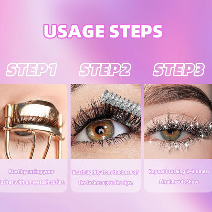 1 PC Diamond Mascara Shining Galaxy Sequins Sweat Proof Glitter Eyelashes Quick Dry Lasting Curling Thick Mascara Shimmer Makeup
