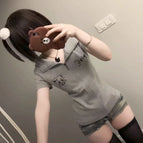 gray short sleeve / M
