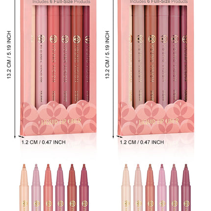 YOUNG VISION matte 6-color liquid lipliner set sponge gourd head fog face nude lipstick pen