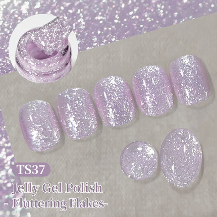 BORN PRETTY 1 Bottle 10ml Fluttering Flakes Jelly Gel Polish Semi Permanent Nail Art Manicure Soak Off LED Nail Supplies Vernis