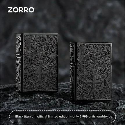 ZORRO Black Titanium Constantine Kerosen Lighter, Personalized Thickened Armor, Gift for Boyfriend Gadgets for Men