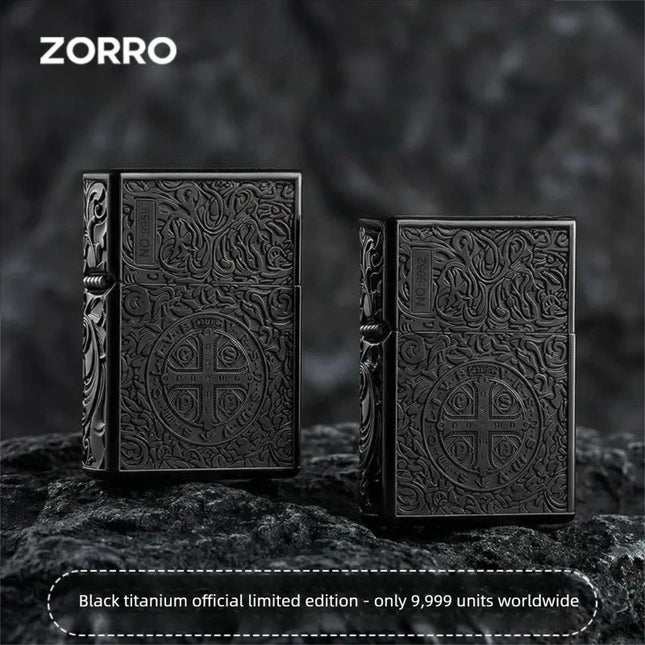 ZORRO Black Titanium Constantine Kerosen Lighter, Personalized Thickened Armor, Gift for Boyfriend Gadgets for Men
