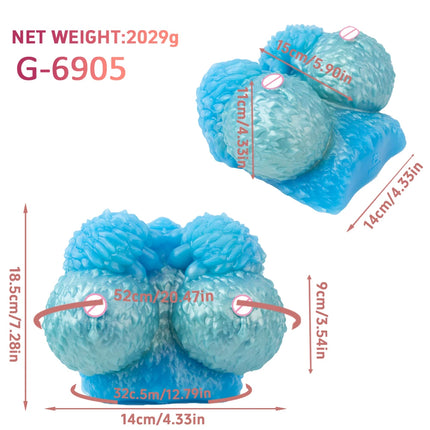 GEEBA Ultra-Realistic Blue Silicone Male Stroker Fantasy Breast Modeling Premium Adult Men Masturbator Body-Safe Adult Onahole