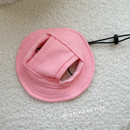 Spring Summer Cotton Cat Hat With Ear Holes For Sphynx Hairless Cats Solid Color Devon Rex Sunscreen Tie Dye Adjustable Hats
