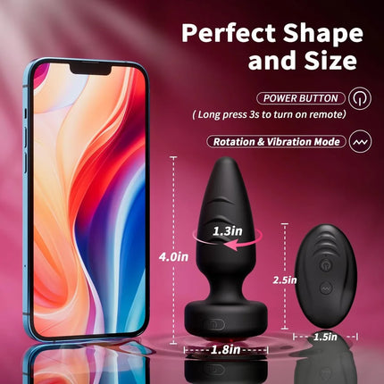 360°Rotation Vibrating Butt Plug Sex Toy Remote Control LED Light Anal Plug G Spot Prostate Massager Vibrator Dildo Adlut Supply