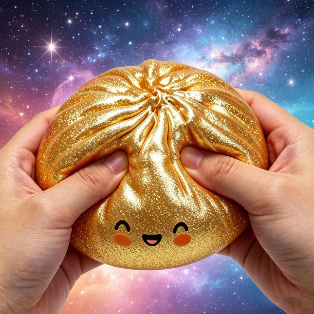 Glitter Dumpling Squishes Stress Balls 2026 Viral Fidget Toy Colorful Simulation Steamed Bun Decompression Toy for Anxiety