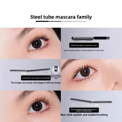 Judydoll Waterproof Lengthening Curling Lash Mascara & PrimerSet in Metal Tube with Fine Comb Brush - Smudge Proof Makeup Beauty