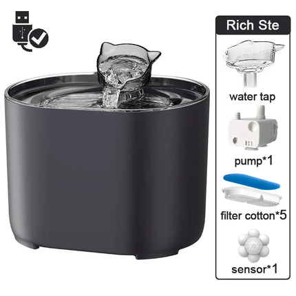 2.2L Intelligent Cat Water Fountain,Pet Water Dispenser With Filter,Dog Drinking Fountain For Cats,Ultra Quiet Water Pump
