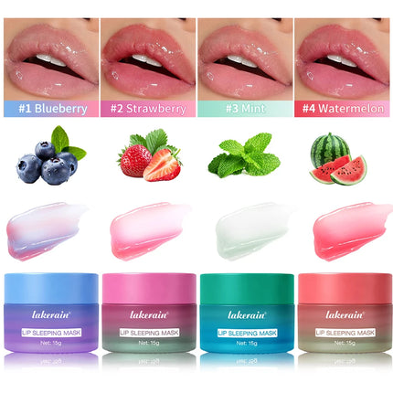 Blueberry Lip Sleeping Mask Overnight Dual Color Hydration For Dry Cracked Skin Reduces Fine Lines Moisturizing Nourish Lip Care
