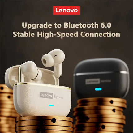 Lenovo LE208 Bluetooth V6.0 Earphones ENC Noise Cancelling Wireless Headphone Low Latency Gaming Music Earbuds HD Call With Mic