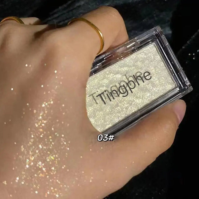 Potato Glitter Monochrome Eyeshadow Palette Natural Light Highlighter Powder For Delicate Eye Makeup Diamond Brightening