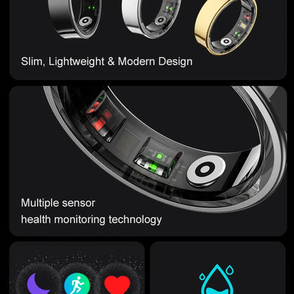 Amovan hot selling premium health sports sleep video picture remote control elegant smart ring for iOS Samsung Xiaomi phone
