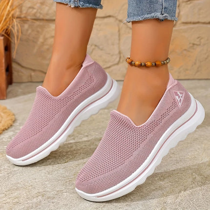 Breathable Women's Slip-On Sneakers Soft Sole Comfortable Lightweight Casual Shoes for Everyday Walking Low Top