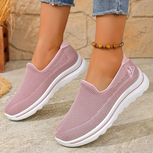 Breathable Women's Slip-On Sneakers Soft Sole Comfortable Lightweight Casual Shoes for Everyday Walking Low Top