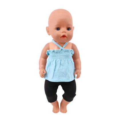 Summer Short Sleeved Set Animal Pattern Jumpsuit Pajamas For 43cm Baby Doll&18inch American Doll Accessories,Our Generation Gift