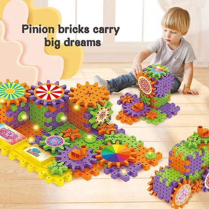 Assemble Electric Gear Building Block Children's Toy Set, DIY Styling Practice Imagination, Halloween Children's Birthday Gifts