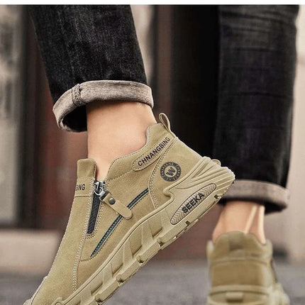 Men's Waterproof Casual Sneakers, Thick-Sole Wear-Resistant Sports Shoes, Non-Slip Comfortable Breathable, Fashionable Practical