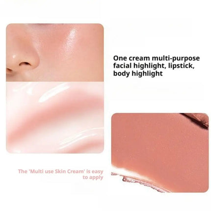 4-Color Pink Peach Blush & Highlighter Palette - Matte Cream Powder, Brightening Color-Boosting Cheek Makeup Rouge