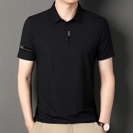 2026 Men's Short Sleeve Polo Shirt with Letter Print Casual Business Daily Top