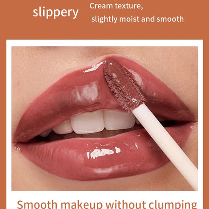 Water gloss mirror lip gloss moisturizing application without showing lip lines versatile for daily use