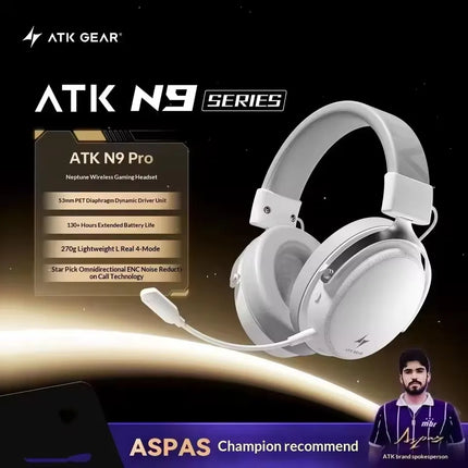 ATK Neptune N9 eSports Gaming Wireless Headset Four Modes Head Mounted Noise Cancelling Microphone Low Latency Gaming Headphones