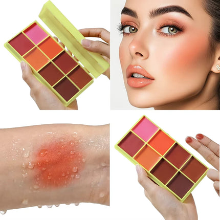  8-Color Eyebrow Cream Blush Curve Case Cream Cosmetics Palette Matte Shimmer Finishes Shadow Tones Long-Lasting Cosmetics
