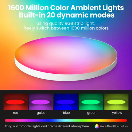 Tuya Zigbee Smart LED Ceiling Lamp WiFi Room Decor RGBCW Ceiling Light App Voice Control Alexa/Google Round Ceiling Lights