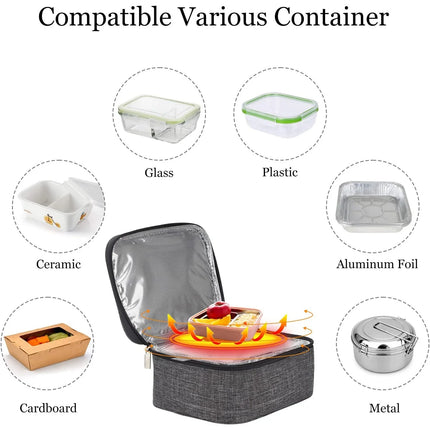 5V USB Heated Electric Lunch Box Waterproof Outdoor Continuous Heating System for Cars and Households,Portable Stainless Steel