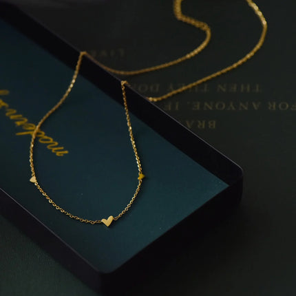 316L Stainless Steel Mini Heart Clavicle Chain Choker Necklace Women Chain Necklace Simple Jewelry