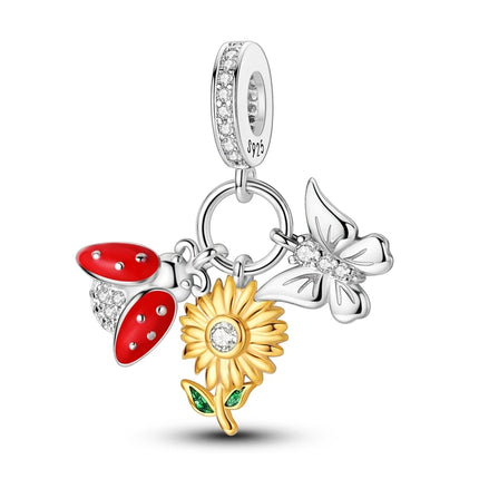 Charms Plata De Ley 925 Red Color Series Charm Red Elephant Animal Fruit Beads of Original Fits Women Anniversary Jewelry Charms