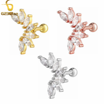 1pc Ear Cartilage Helix Earring 16G G23 Titanium Custom Barbell Screw Back Stud Earring Hypoallergenic Piercing Body Jewelry