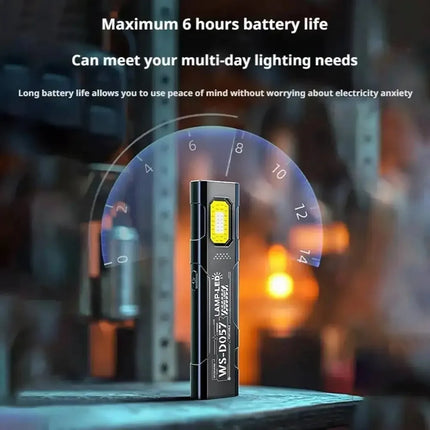 Powerful Mini COB Keychain Flashlight 5 Modes Rechargeable Hanging Work Light Waterproof Keyring Camping Walking Pocket Lamp