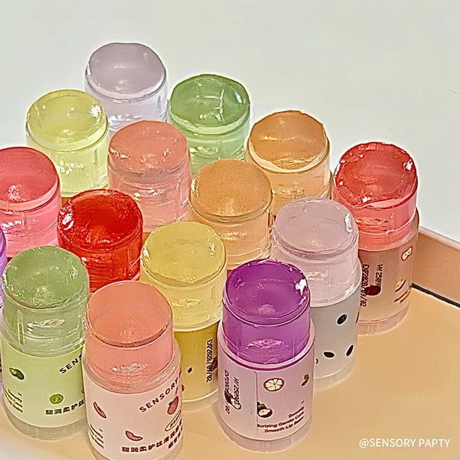 Sensory Party Fruit-Flavored Lip Balm |   Fragrance 8 Types of Natural Ingredients Soft Moisturizing Lip Lines Anti-Cracking Mini Package Portable Autumn and Winter Essential