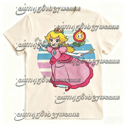Classic Super Mario Short Sleeve T-Shirt Crew Neck Gaming Graphic Tee Casual Comfortable Soft Summer Top for Adults Family Match