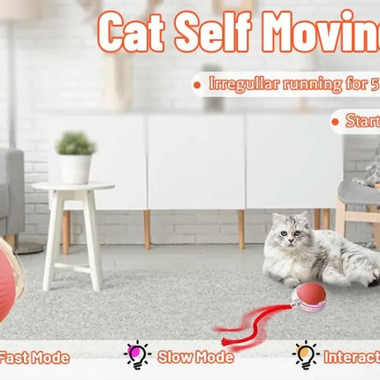 Cat Interactive Ball Toy Automatic Rolling Ball Faux Tail Rechargeable Smart Pet Electric Toy Dog Cat Training Imitate Mouse