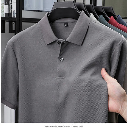 Men's 100% Cotton Polo Shirt - Summer Casual Breathable Tee, 19 Colors, Ideal for Golf and Sports, Business Casual, Silk-Like Finish