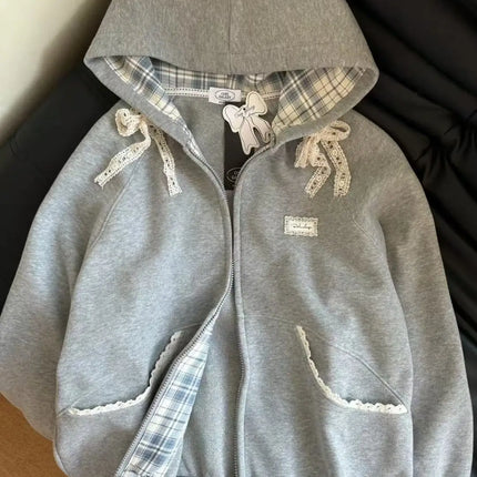 Versatile New Street Hooded Sense of Design Jacket Women Fashion Pullover Sweatshirt Harajuku Unisex Oversized Hoodie Coat Trend