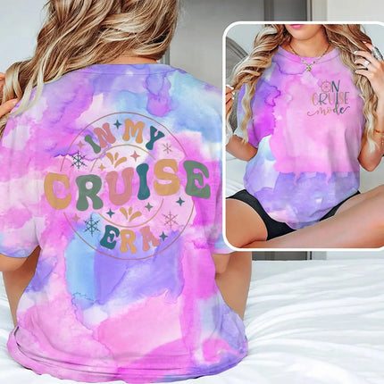 "In My Cruise Era" Graphic T Shirts Women Men "On Cruise Mode" Print Casual Tops Retro Cruise Crewneck Short Sleeve T-shirt