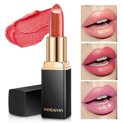 HANDAIYAN Temperature Changing Lipstick Nine Color Lipstick Mermaid Ji Shiny Metal Pearl Gilt Color Changing Lipstick