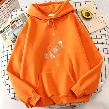 Hoodies Harajuku Moon Star Print Casual Hoodies Sweatshirts Fleece Men Women Tops Vintage Hoodie Sweatshirt