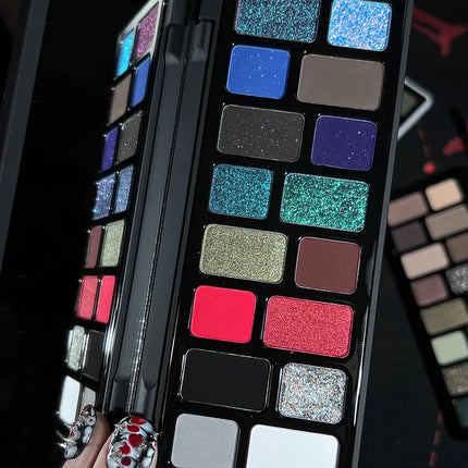DIKALU 16 Color Eyeshadow Palette Professional Women Makeup Long-Lasting Pearly Shiny Pink Blue Green Eye Shadow Palette Glitter