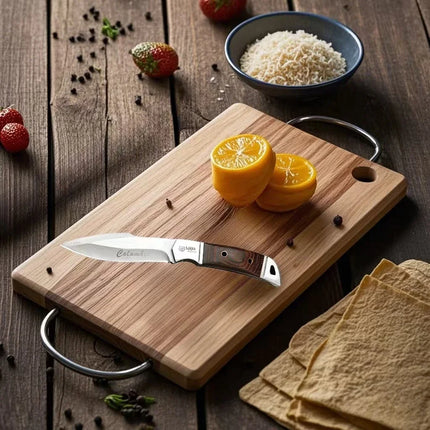 Portable K91 Kitchen Household Outdoor Daily Use Utility Fixed Blade Knife Wooden Handle 5Cr13 Steel Blade Camping Cutting Tools