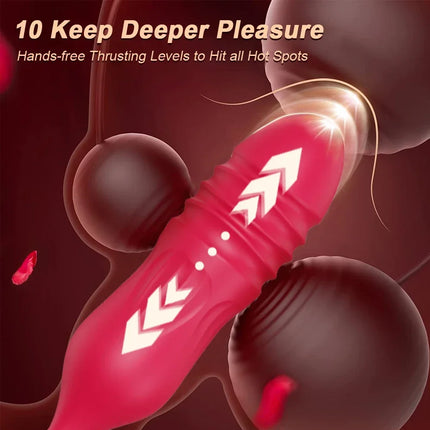 Rose Sex Toy for Women Sucking Vibrator G Spot Clitoris Stimulator Thrusting Vagina Nipple Sucker Vibrating Goods for Adults