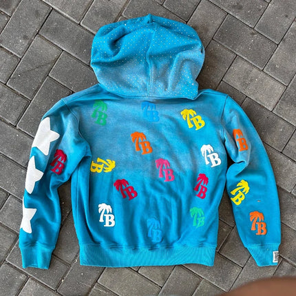 Harajuku style fashionable letter pattern loose casual comfortable hooded zipper retro hooded top for men and women
