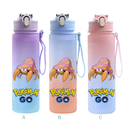 750ML Pokemon Gradient Color Plastic Drinking Bottle Water Bottle Hiking  Outdoor Large Capacit Portable Drink Bottles Cup