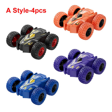 4-8 Pack 360° Rotating Stunt Car Toys - Friction Powered Toy Cars Push and Go Vehicles for Toddlers Kids Best Christmas Gift
