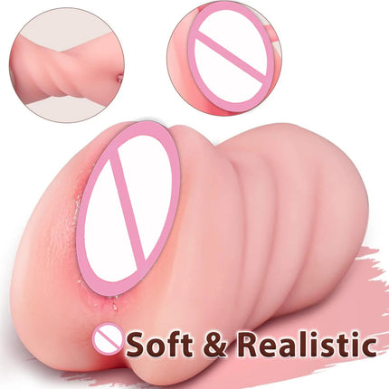 3D Flesh The Light Male Masturbation Artificial Vagina Ass mouth Silicone 3 In 1 Adult Sex Toy Sex Doll For Man Pocket Pussy Ass