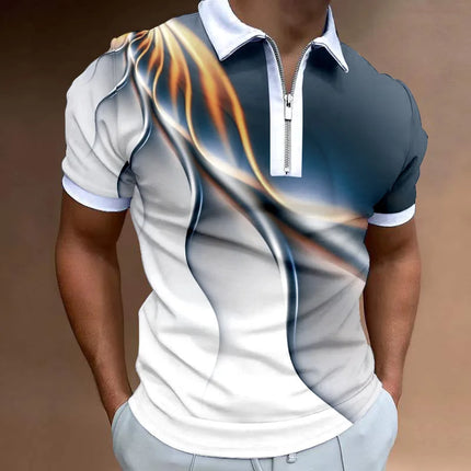 Fashion Tie-dye Gradient Men's Polos T-Shirts 6XL Big Size Short Sleeve 3D Printed Street Trend POLO Tee Summer Casual Pullovers