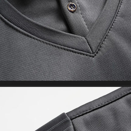 Men's Winter Thickened Fleece Lined Knitwear Polo Shirt Long Sleeve Loose Fit Solid Color Thermal Base Layer Two-Piece Look